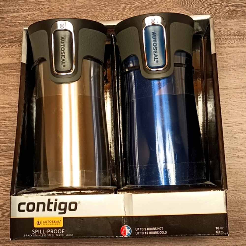 Contigo stainless steel travel mugs, 2 pack
